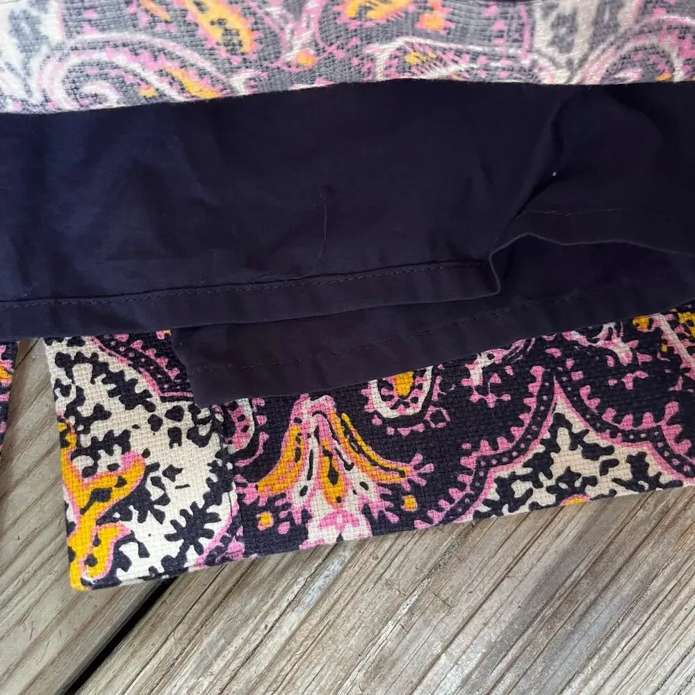 J.Crew Women's The Pencil Skirt Colorful Jacquard Print Skirt Size 2